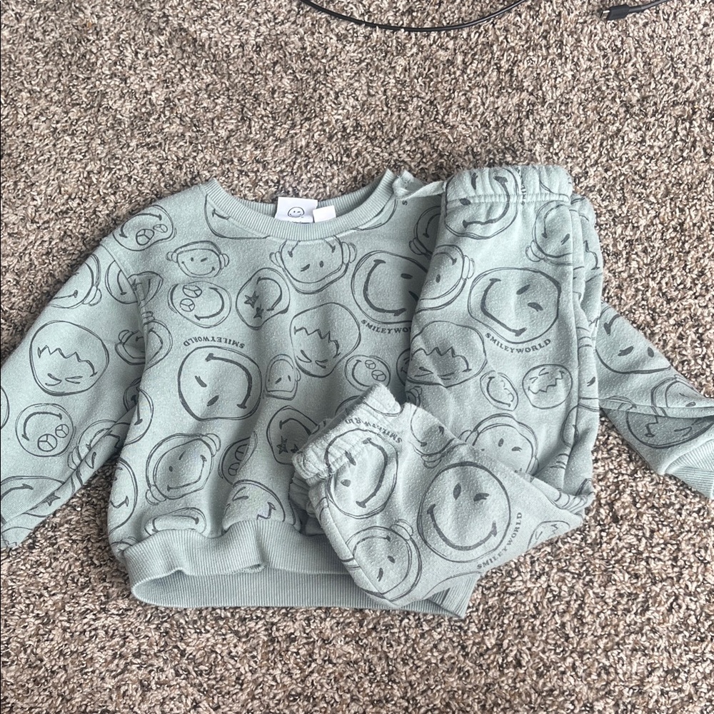 Smiley World Kids Pajama Set - Light Green